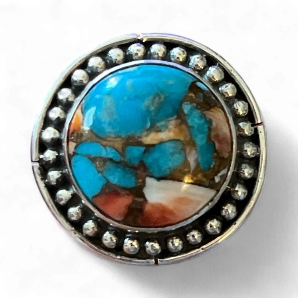 Turquoise Oyster Gemstone 925 Sterling Silver Ring
